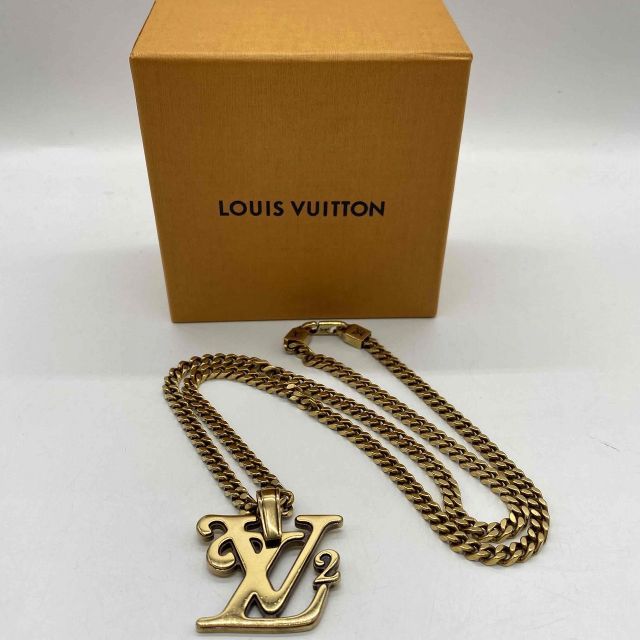 伊*️様 LOUIS VUITTON ルイヴィトン ネックレス×NIGO ニゴM 関税 送料込 Louis Vuitton × NIGO ゴールドネックレス (Louis