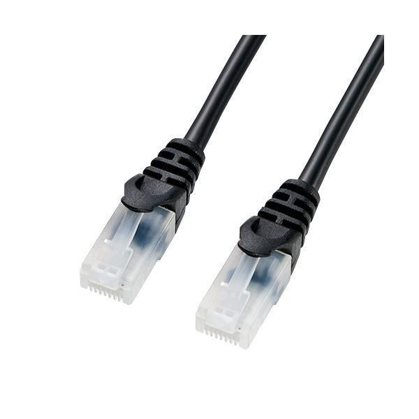 (まとめ)サンワサプライ ツメ折れ防止CAT5eLANケーブル LA-Y5TS-07BK〔×5セット〕