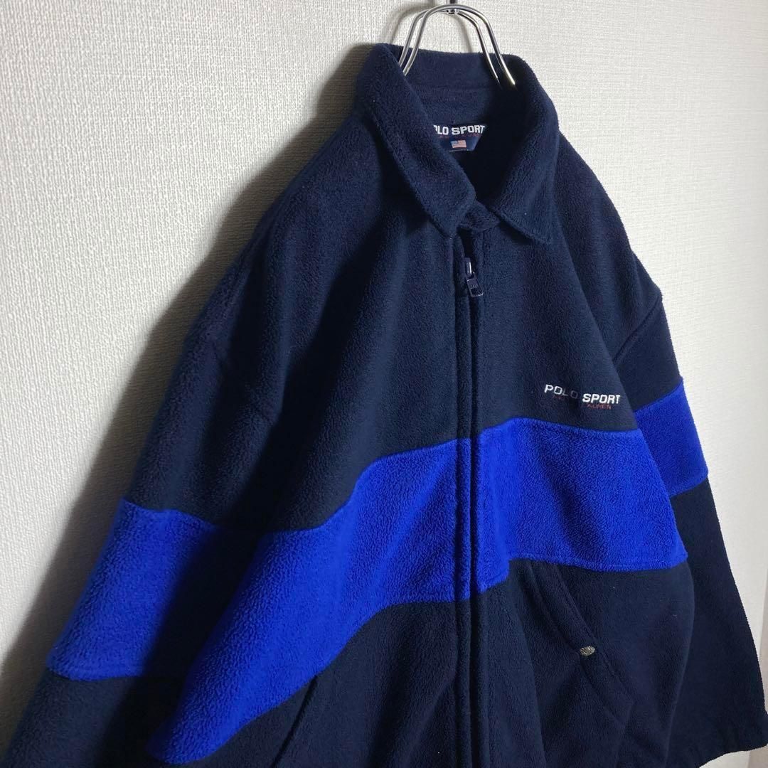 XLサイズ】ラルフローレン 刺繍ロゴ フルジップ フリース
