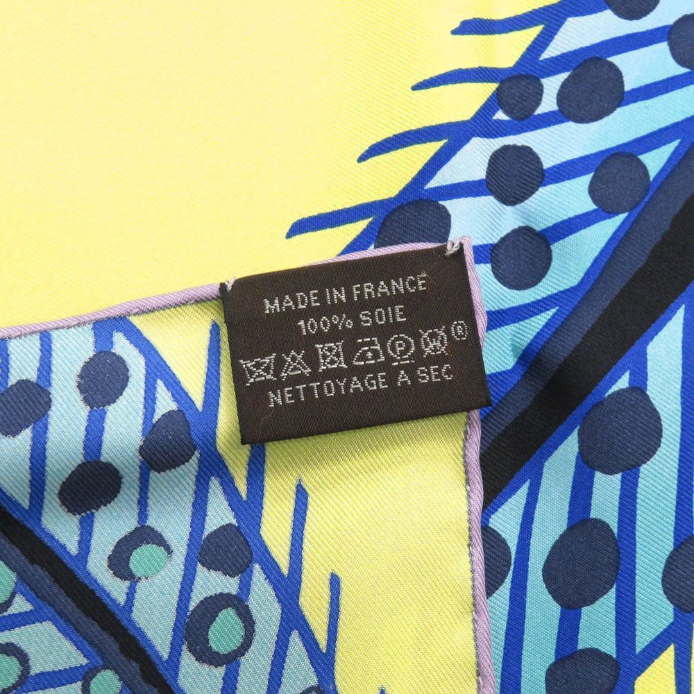 美品 エルメス カレ90 Baobab Cat バオバブ キャット シルク マルチ