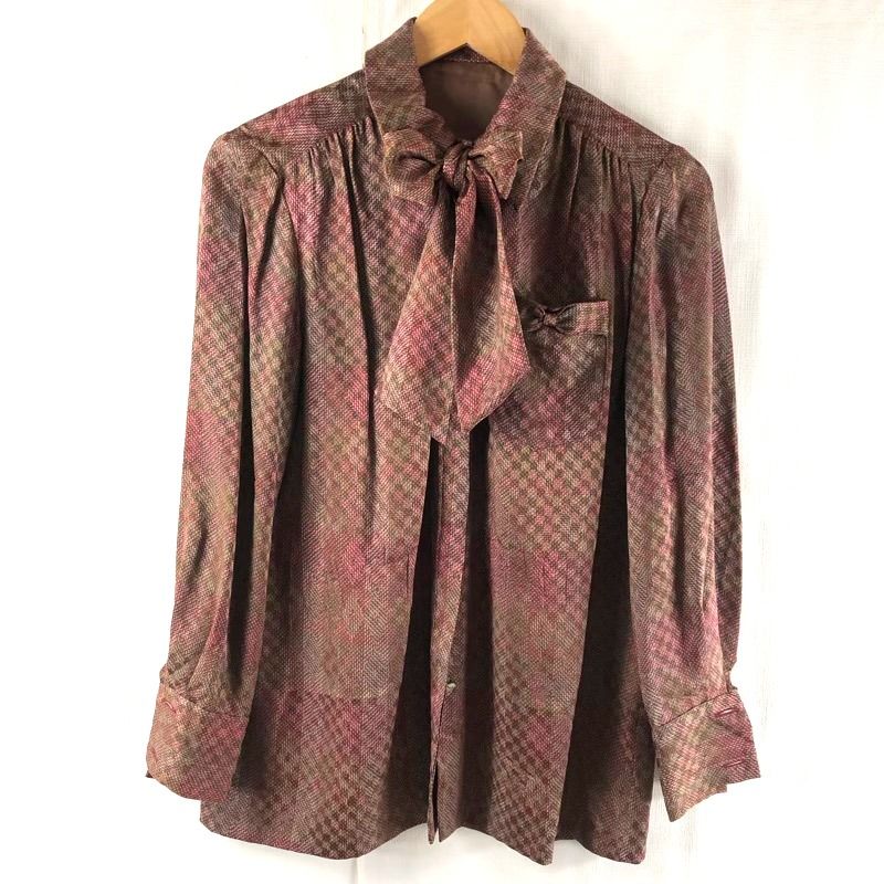 信頼への信頼 森英恵 ハナエモリ / シルク ボウタイ付き ブラウス MORI HANAE シャツ+ブラウス(長袖+七分)