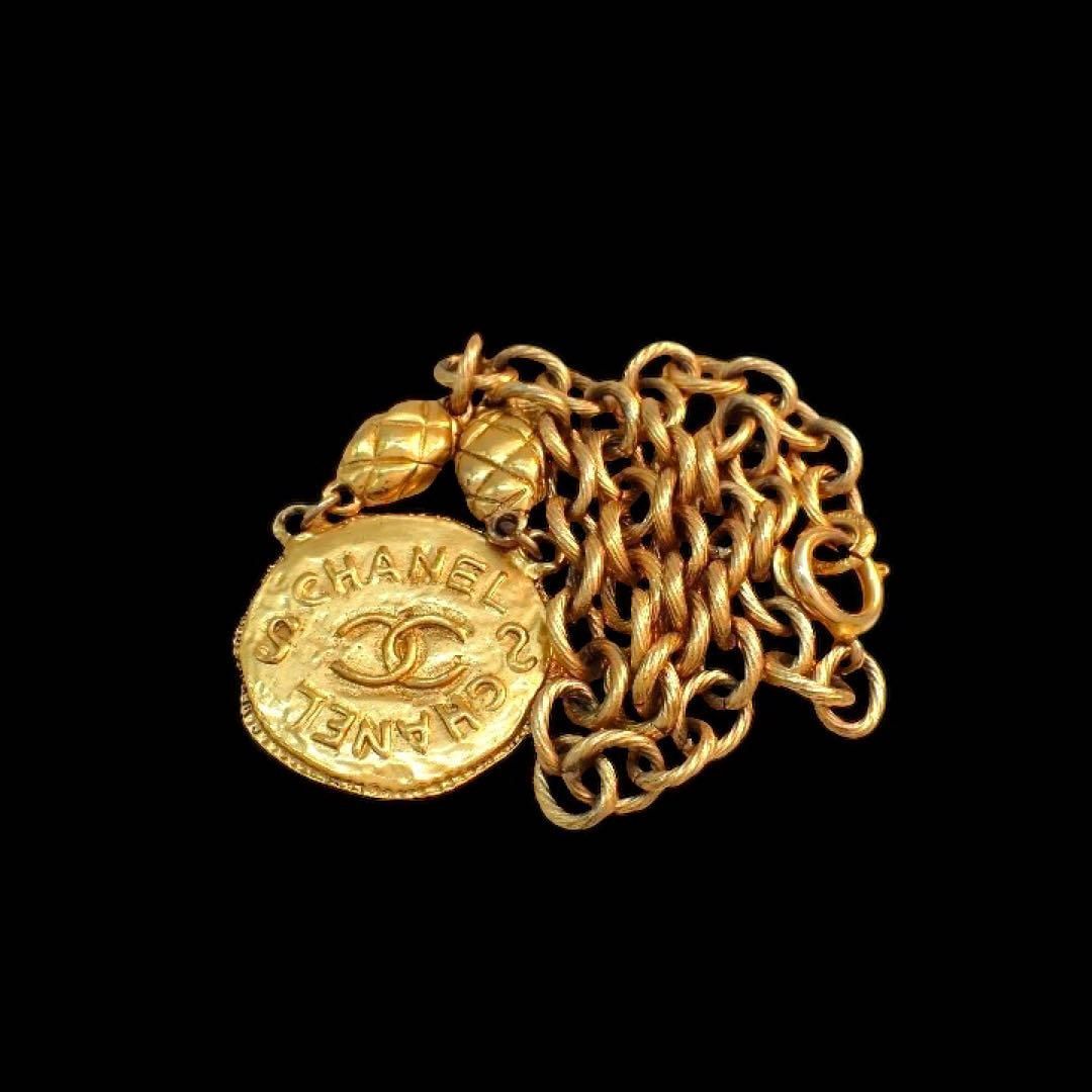 シャネル サークル ココマーク ネックレス ヴィンテージ ゴールド 3759