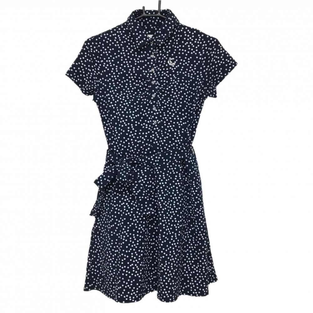 M ゴルフ用 黒 ワンピース 半袖 ベルト付き M ゴルフ用 黒 ワンピース 半袖 ベルト付き