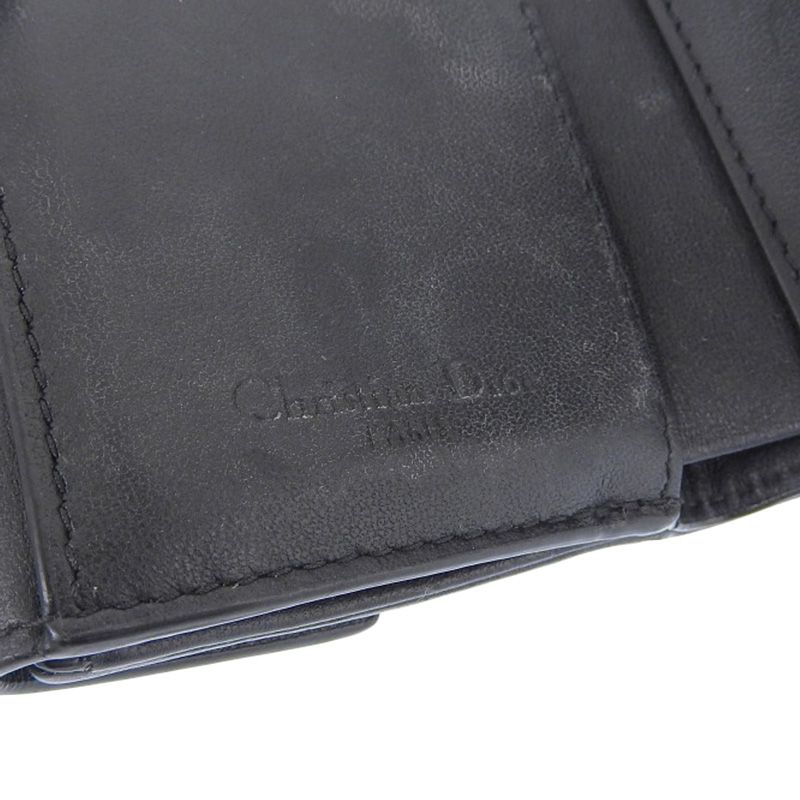 Dior レディディオール カナージュ ロータスウォレット ブラック DIOR
