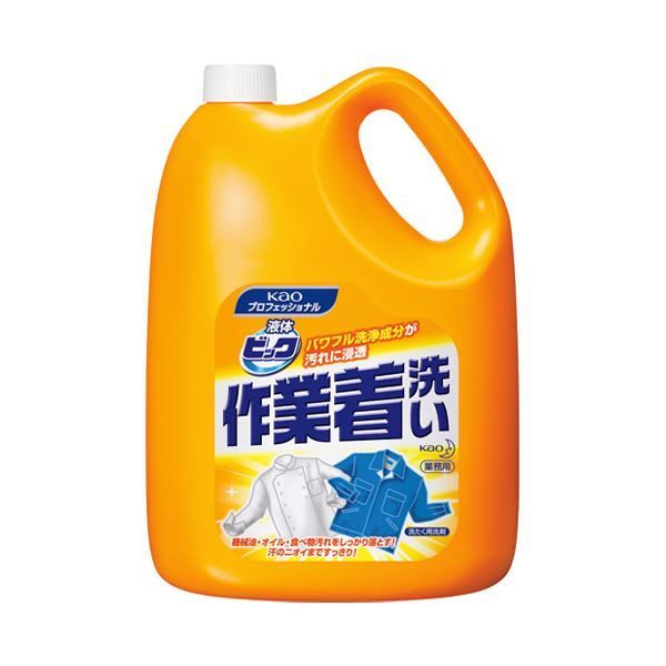 （まとめ）花王 液体ビック 作業着洗い 4.5kg 507174【×5セット】