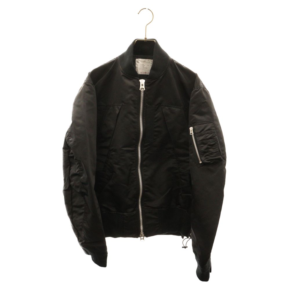 Sacai (サカイ) 22SS Nylon Twill Mix Blouson Blouson ナイロンツイルミックスブルゾン MA-1 ブラック  22-02708M - メルカリ