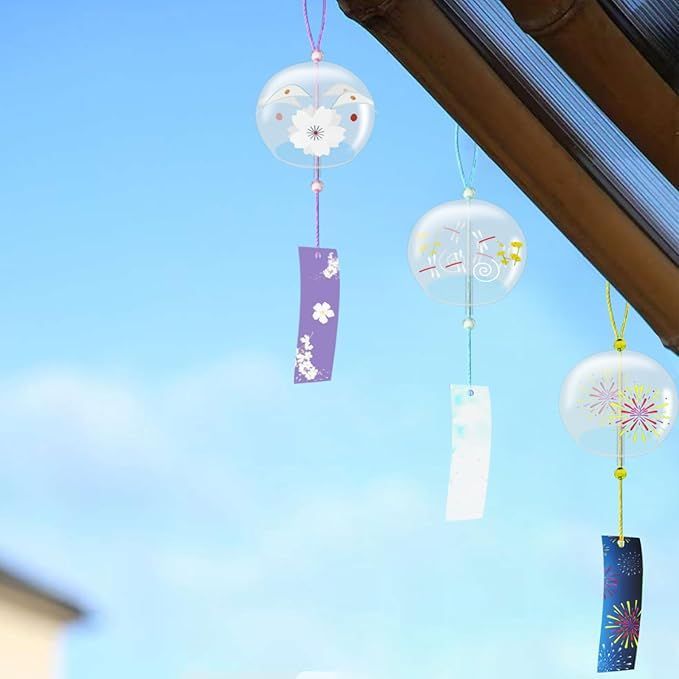 在庫処分】koundeneko ガラス風鈴 4個セット 和風 風鈴 夏の