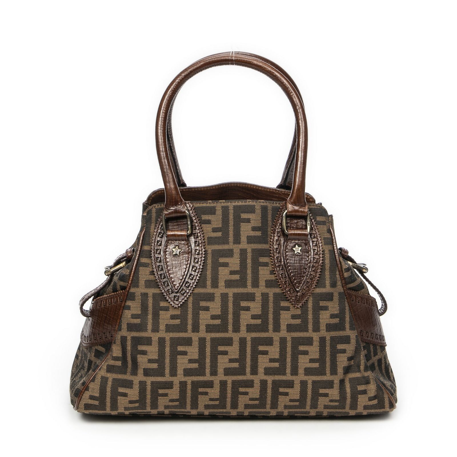 FENDI フェンディ小デュジュールトート茶色ズッカキャンバスA DECORATOM_COM_BR