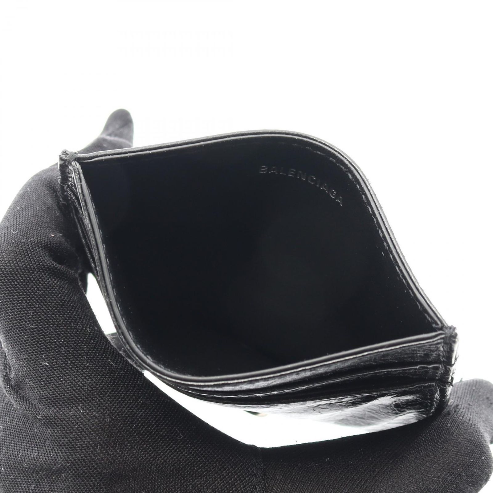 バレンシアガ BALENCIAGA カードケース モナコ ブラック レザー