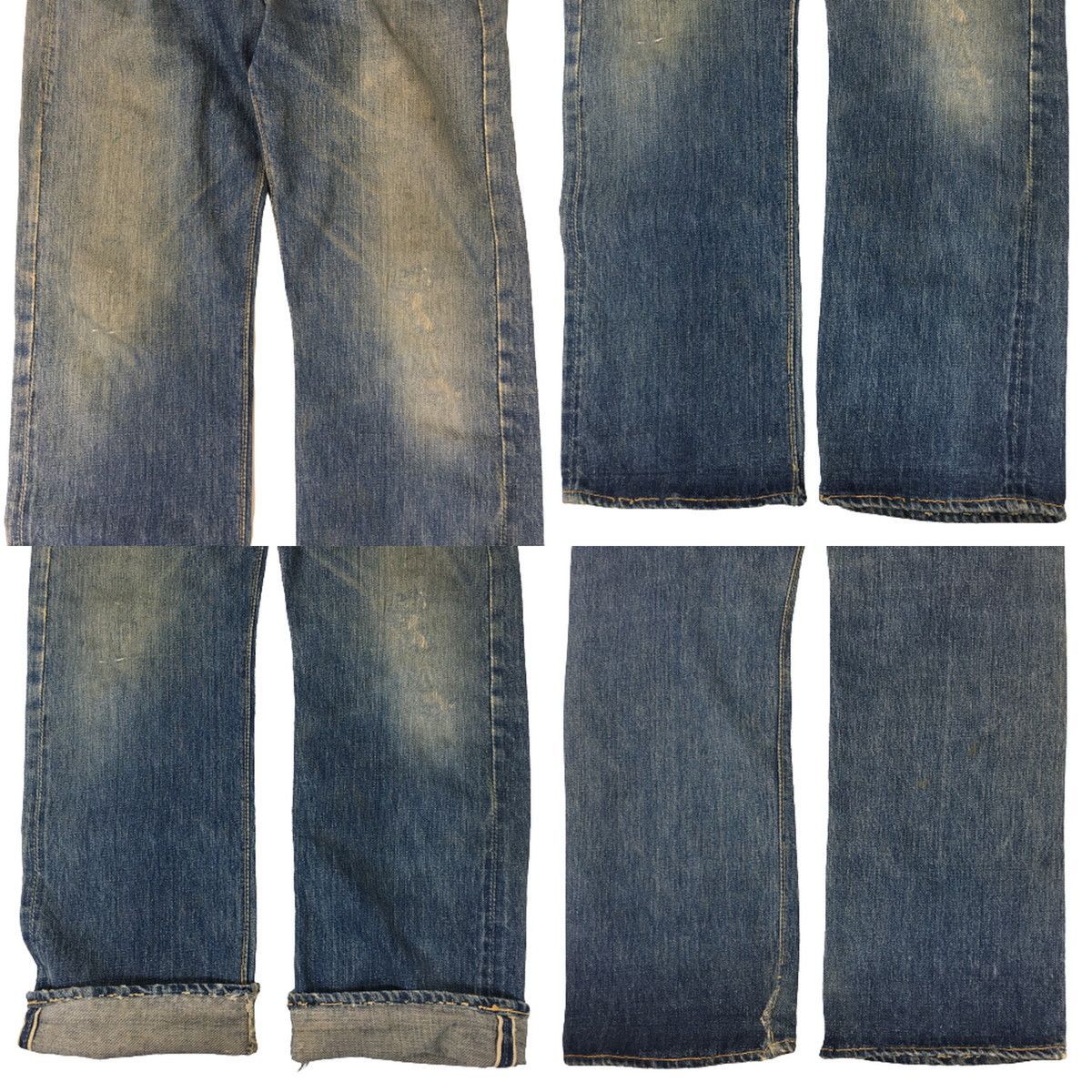 LEVI'S 501xx 47後期 50年頃 革パッチ 片面タブ フライボタンフラット通常R 4つボタン 実寸W29～30【A0】