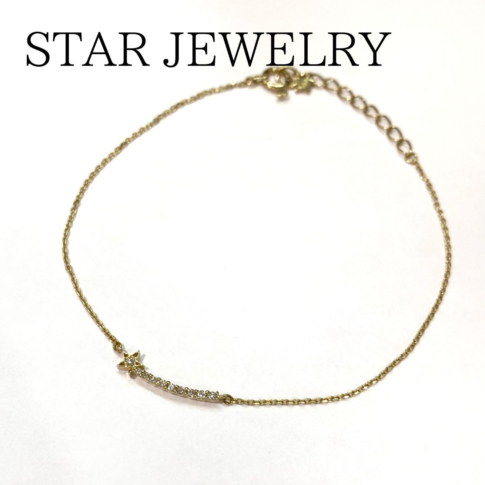 ?STAR JEWELRY スタージュエリー K18 ダイヤモンド 0.04ct ブレスレット ジュエリー Y