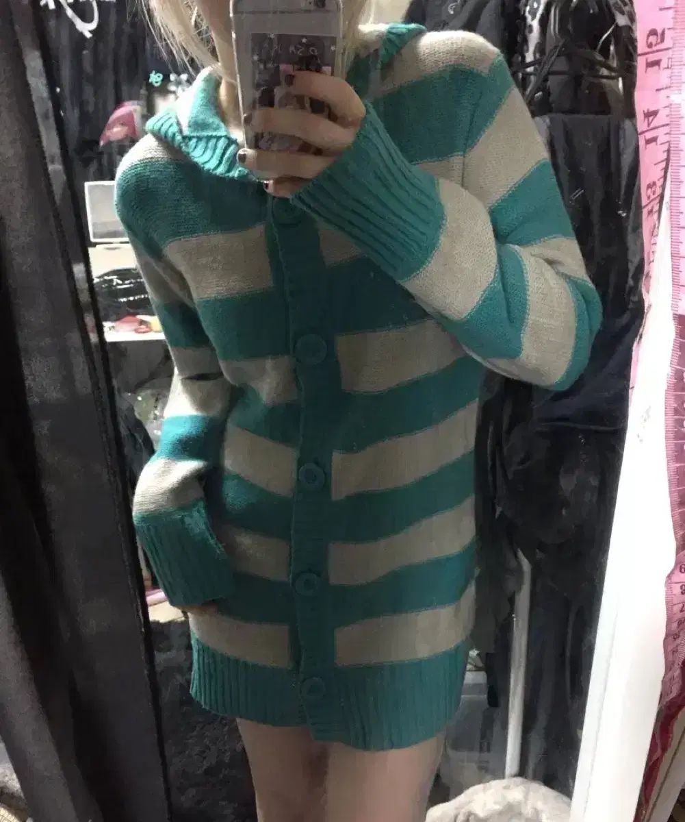 ヴィンテージ ストライプ フード カーディガン ギャル もり フェアリー ミク サブカルチャー