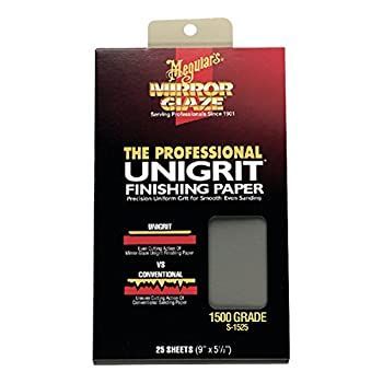 Meguiars S1525 Unigrit Finishing Paper - 1500-Grit， 25 Sheets