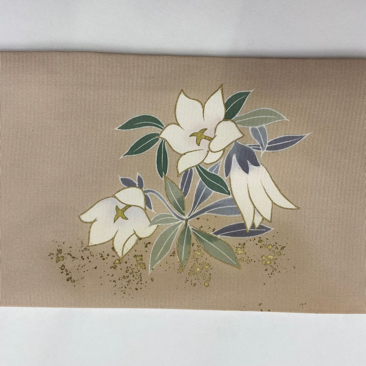正絹　名古屋帯　裏表全面刺繍　草花　小花　金糸　流雲　レトロ　ヴィンテージ 名古屋帯 秀品 草花 刺繍 金糸 薄茶色 正絹 【中古】 - メルカリ