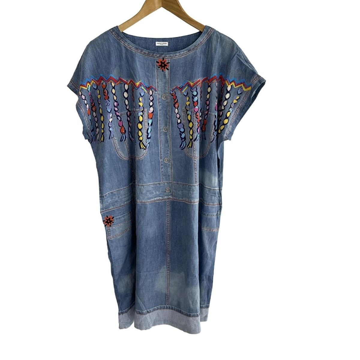 【極美品】TSUMORI CHISATO ナイトフライト 半袖 膝丈 ワンピース 極美品】TSUMORI CHISATO ナイトフライト 半袖 膝丈 ワンピース