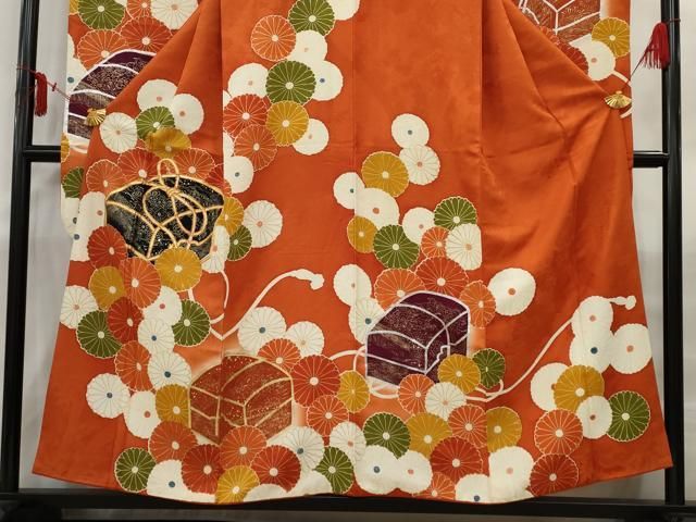 振袖 鮮やかな染め 金駒 箔押し 正絹 着物 MT-217 振袖 鮮やかな染め 金駒 箔押し 正絹 着物 MT-217