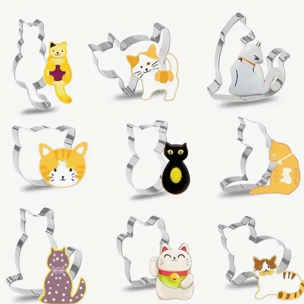 型抜きクッキーにゃんこ型☆全9型☆可愛い猫型のクッキー型 - メルカリ
