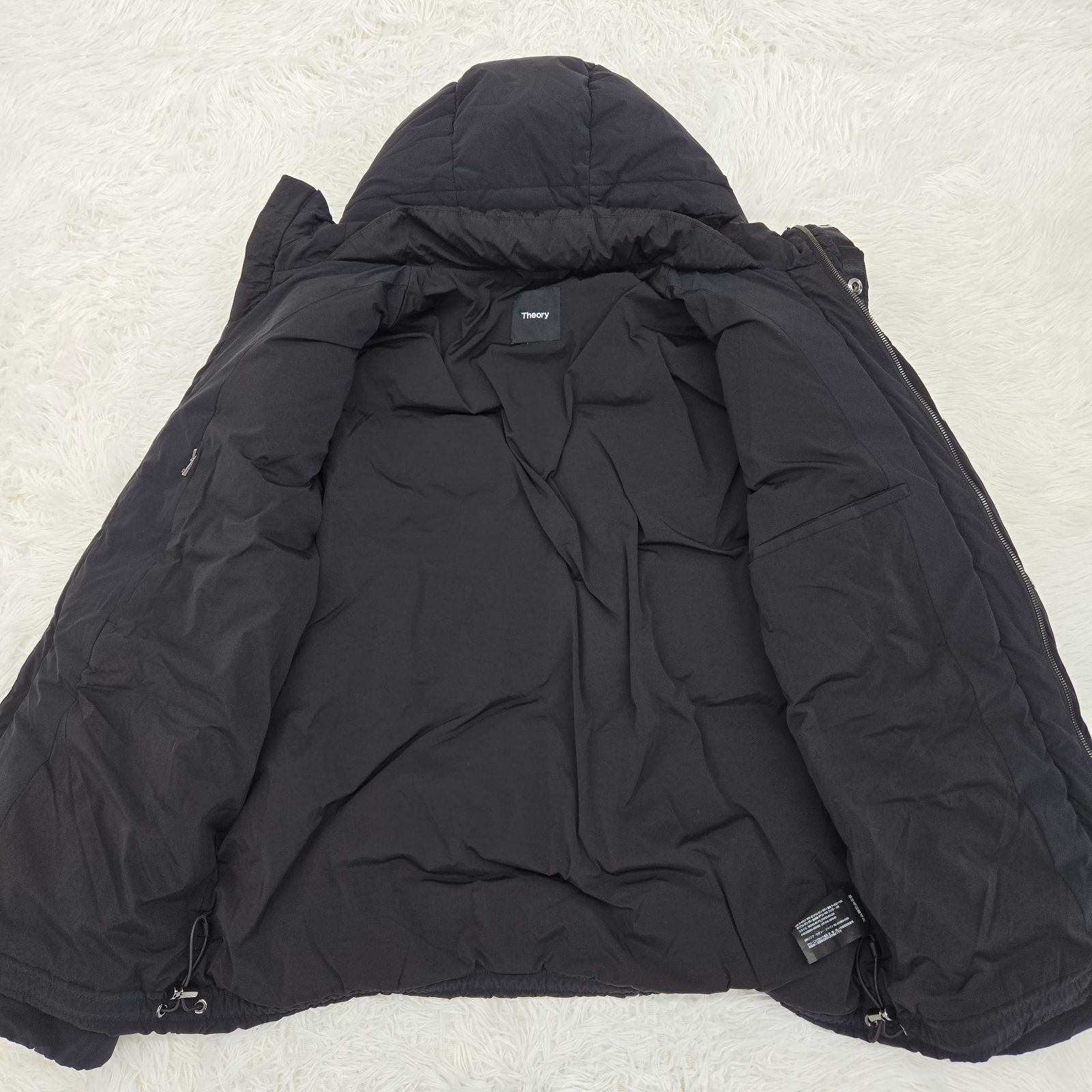 theory セオリー ショートダウン フード付き ブラック ダブルファスナー セオリー ダウンジャケット フード ダブルファスナー S ブラック