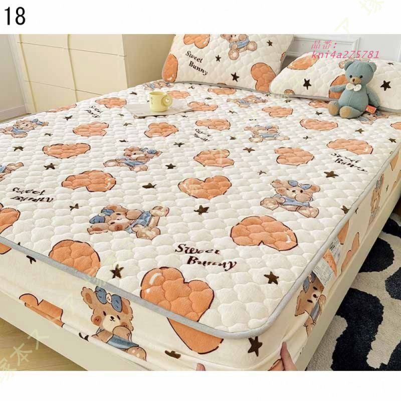 快適敷きパッド ベッドパッド シンプル 洗濯機洗いOK 北欧 フランネル 洗える ボックスシーツ パッドシーツ 花柄 柔らかな肌触り オールシーズン フラワー kni4a275781 MARWIL-DEMENAGEMENTS_CH