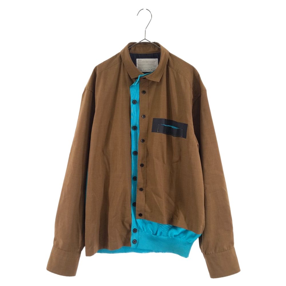 シャツ kolor 21ss 21SCM-B01105-C kolor (カラー) 21SS ウーリータフタ 長袖シャツ 21SCM-B01105
