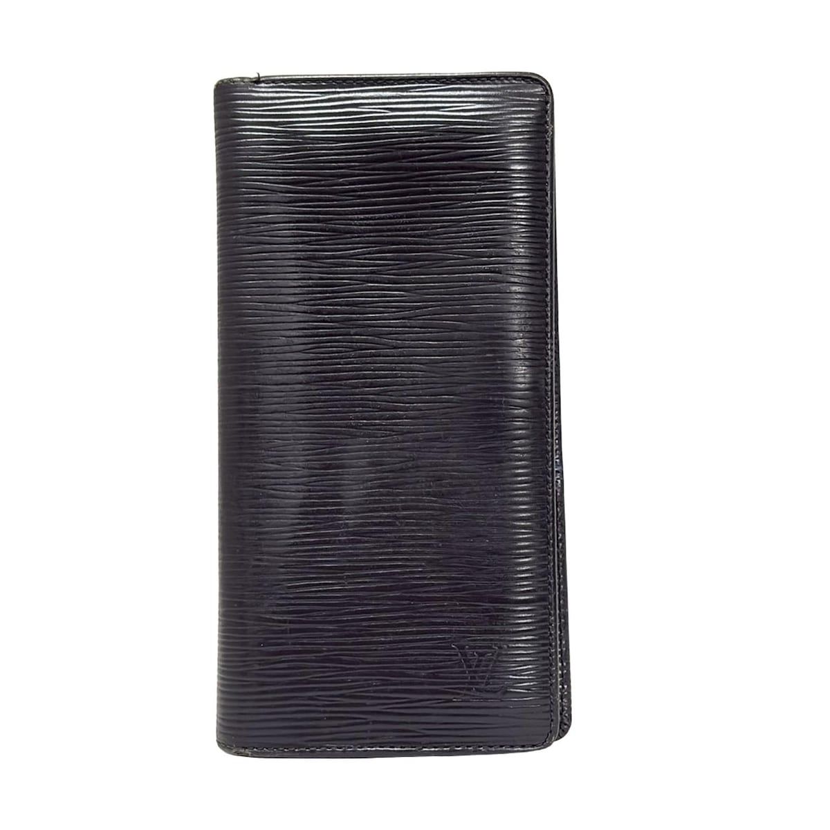 LOUIS VUITTON ルイヴィトン 長財布 エピ ポルトフォイユブラザ M66542 ノワール クリールブラック イニシャル刻印 レザー