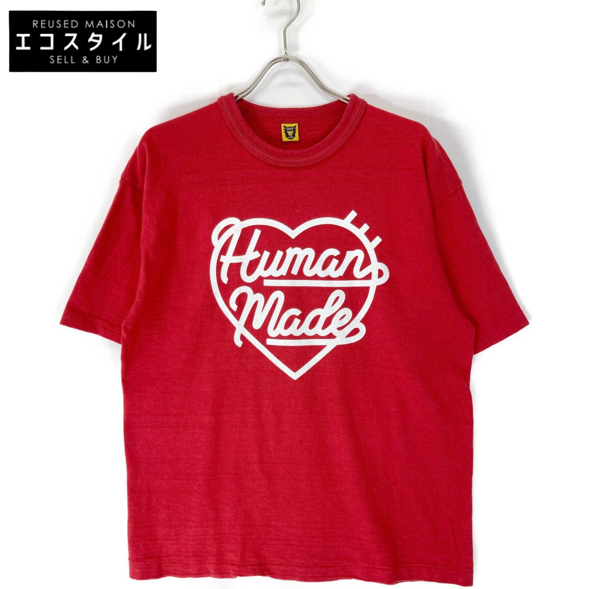 HUMAN MADE ヒューマンメイド ﾚｯﾄﾞ ﾊｰﾄﾛｺﾞ ｸﾙｰﾈｯｸ Tｼｬﾂ XL
