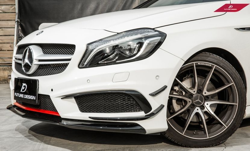 FUTURE DESIGN BENZ メルセデス ベンツ A-Class W176 前期車 フロントバンパー用カナード スポイラー カスタム エアロ