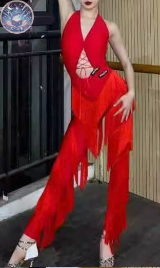 ♥ レオダートトップス＋フリンジパンツ 上下セット ラテンドレス オーダーメイド