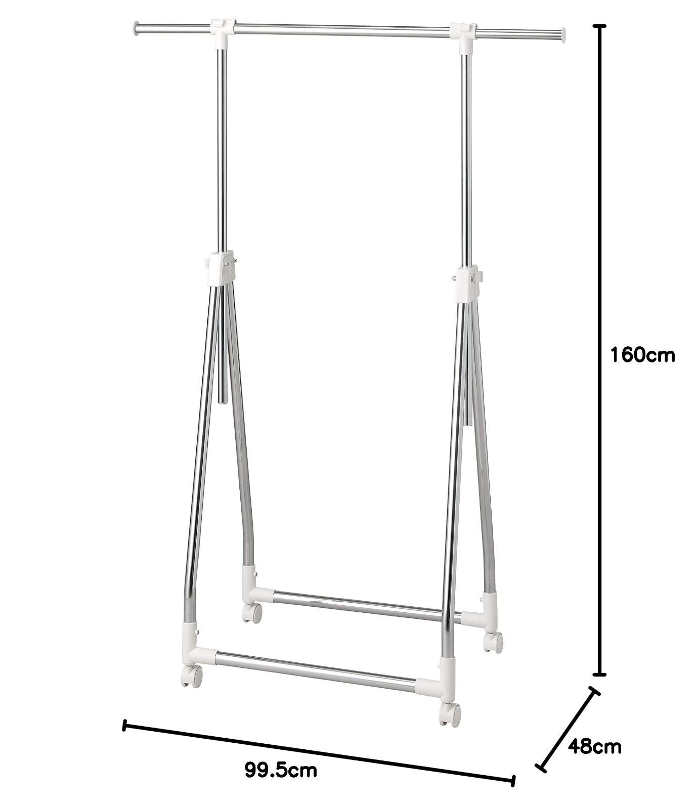 名作＆新作！ 在庫 N-7610 コンパクト ホワイト 幅60.5 99.5×奥行48×高さ95 160cm 折りたたみサイズ 60.5×11×97cm フォールディングハンガー パール金属 全国送料 無料！