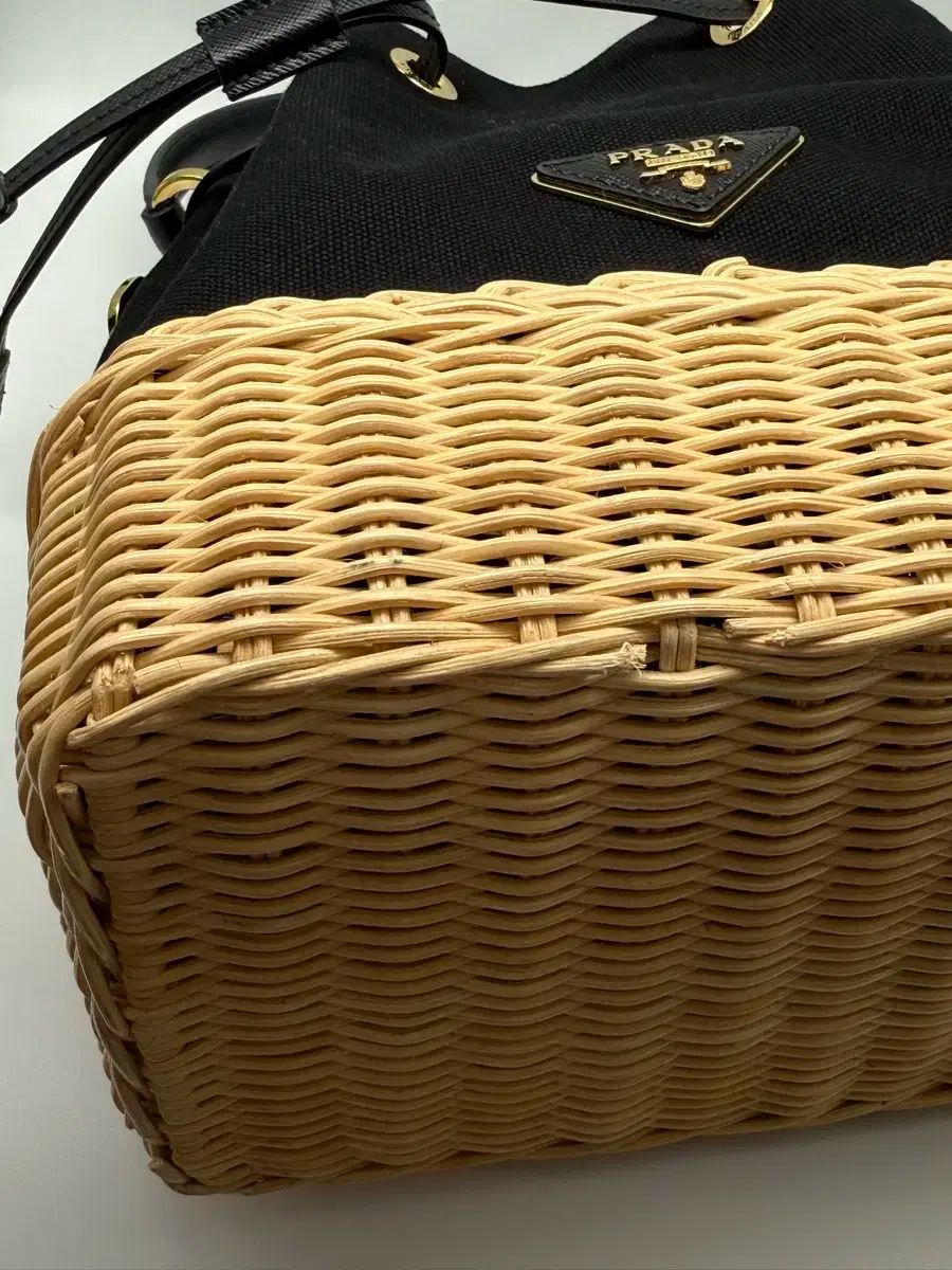 PRADA プラダ プラージュ イントレチャート キャンバス バケットバッグ 女性 レディース ブロック