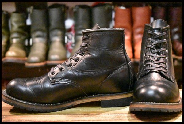 【7.5D 良品 18年】レッドウィング 9414 ベックマン 黒 ブラック フェザーストーン プレーントゥ 9014 ブーツ redwing HOPESMORE【EL628】