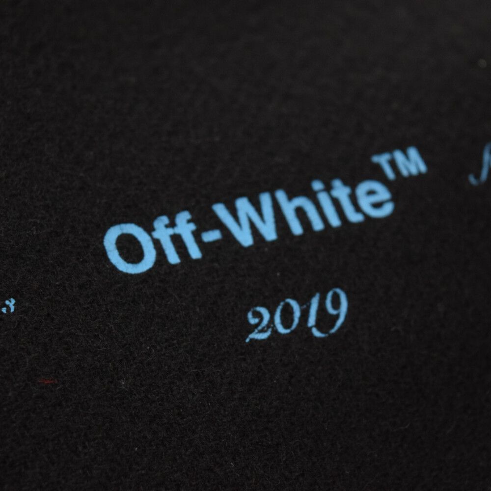 OFF-WHITE (オフホワイト) 18AW DIAG GRADIENT VARSITY JACKET ウール グラデーション ロゴプリント  スタジャン ジャケット ブラック OMEA145F18A32005