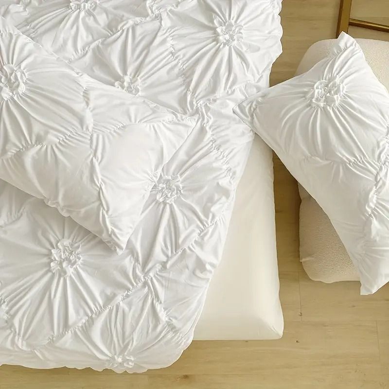 掛け布団カバー 掛け布団カバーセット 枕カバー付き シングル 花 フローラル モダン オールシーズン ピンチプリーツ 布団カバー 四隅ひも付き おしゃれ かわいい 柔らかい ベッドリネン 寝具カバー セット 135×200cm ホワイト ブラック ライトグレー MARWIL-DEMENAGEMENTS_CH