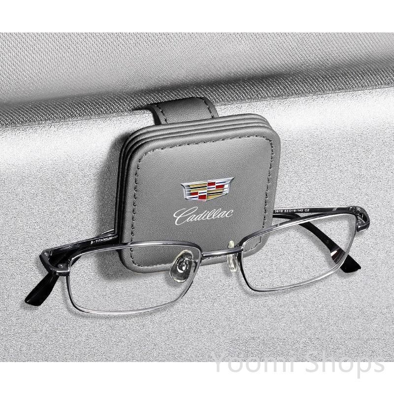 【新品未使用】キャデラック Cadillacグレー車用メガネホルダー サンバイザーポケット サングラス/メガネ収納 マグネ