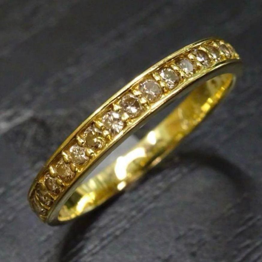 18金 K18 ゴールド GOLD 750 天然ダイヤモンド0.3ct ハーフエタニティ 