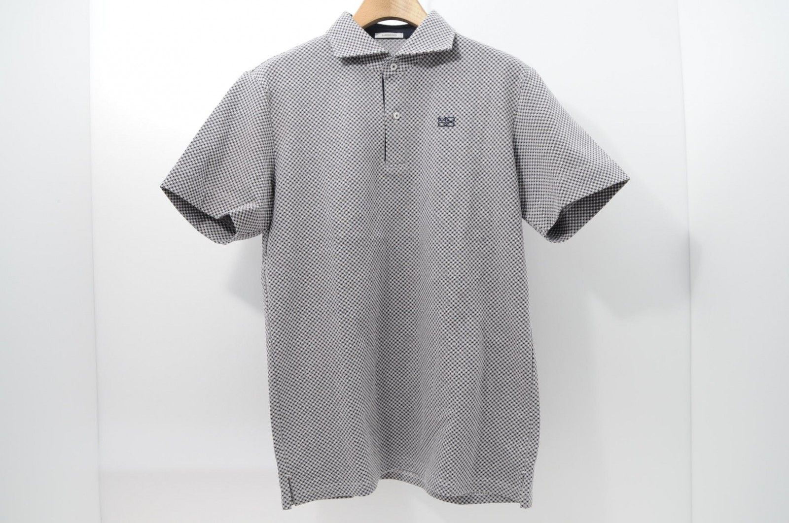 coco 中古 モコ moco メンズ 半袖ポロシャツ 52(LL) 黒×白 総柄 中古 メンズ モコ moco 半袖ポロシャツ 52(LL) 黒×白 総柄