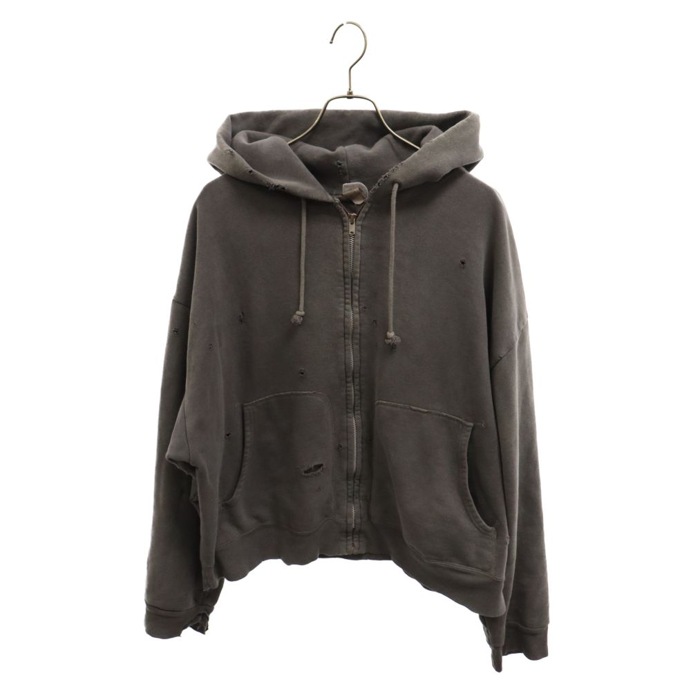 SAINT MICHAEL (セントマイケル) 23AW ZIP DAMAGE PARKA ダメージ加工ジップアップパーカー グレー SM-A23-0000-032