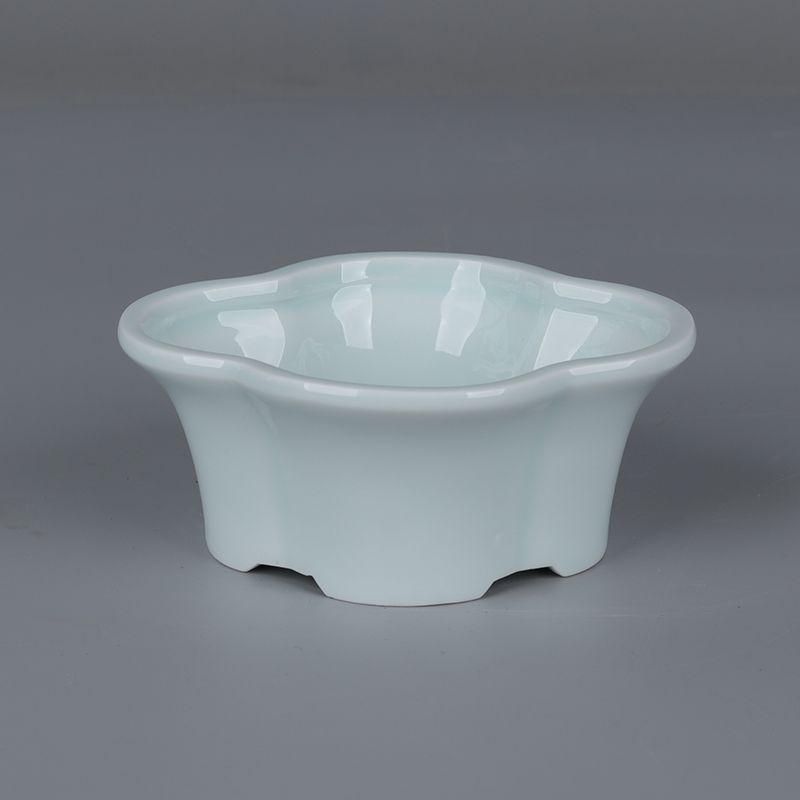 景徳鎮 影青陶磁 海棠筆洗 多肉菖蒲盆 装飾品 現代工芸品 美術品