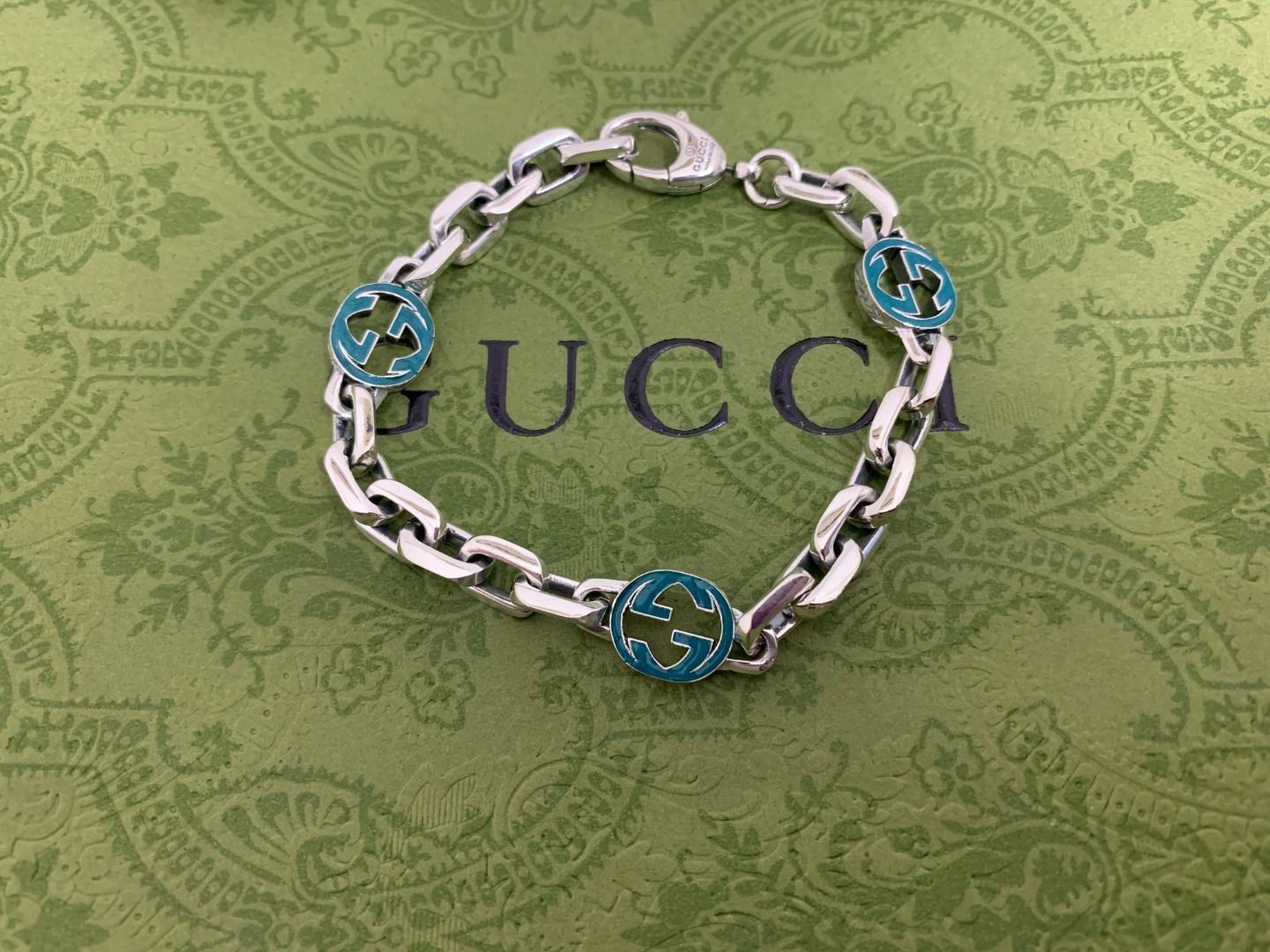 新品 GUCCI グッチ メイド インターロッキングG チェーンブレスレット