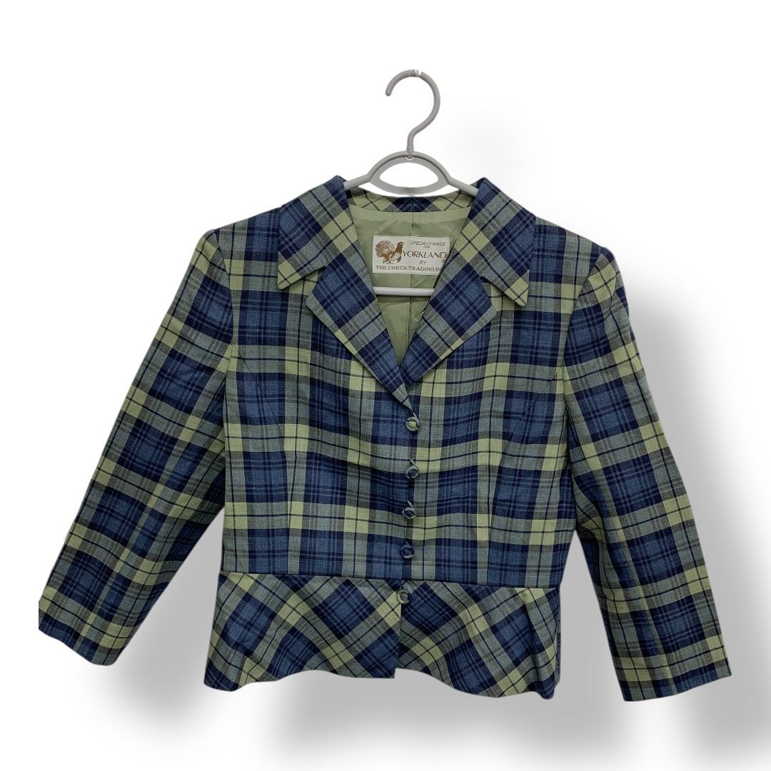 YORK LAND ヨーク ランド ジャケット ブルー系チェック柄 サイズ11AR 管理B128