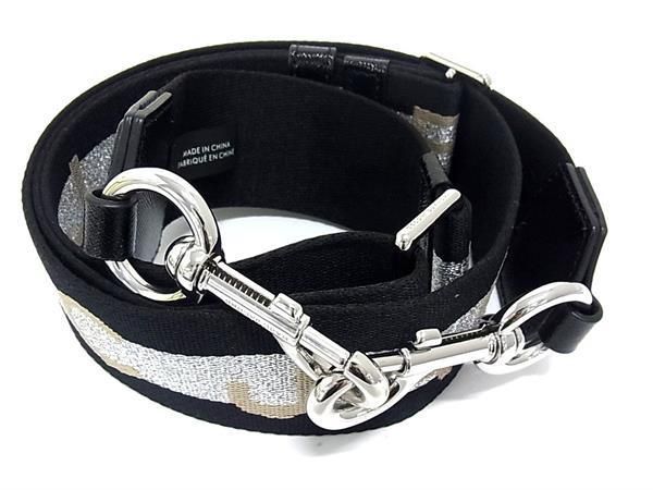 新品未使用MARC JACOBS マークジェイコブス キャンバス ウェビング バッグ用 ショルダーストラップ ブラック系 FE3178