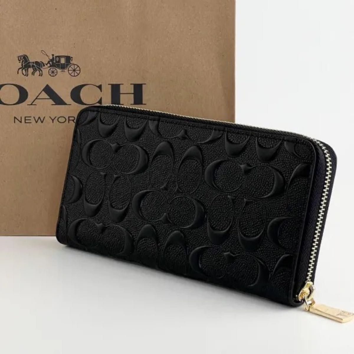 新品 未使用 コーチ COACH 黒 ブラック 長財布 ブランド
