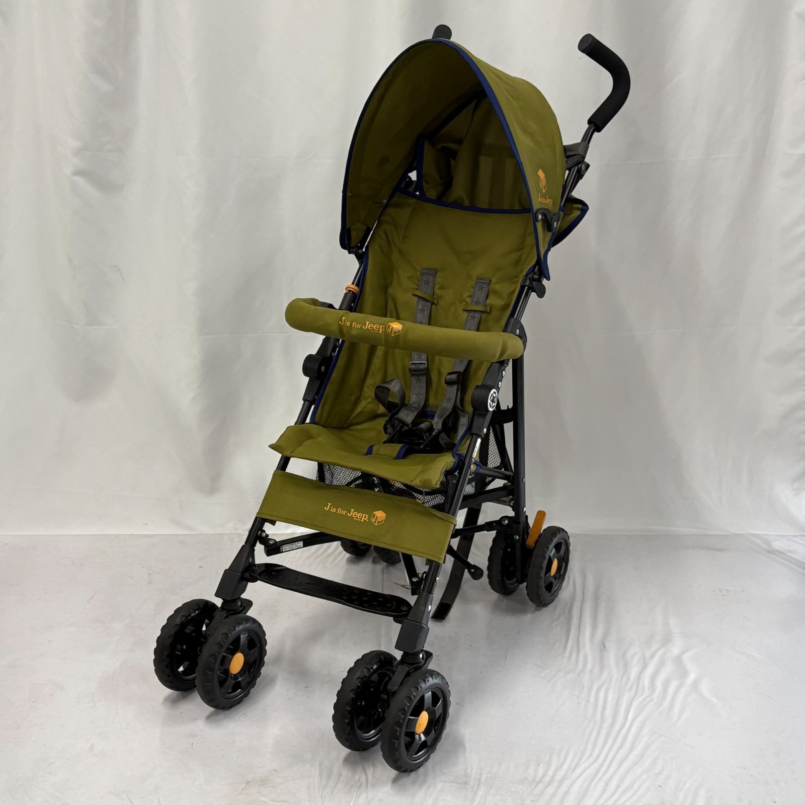 美品 Jeep ジープ ベビーカー ベビーバギー 自立可能 カーキー 軽量