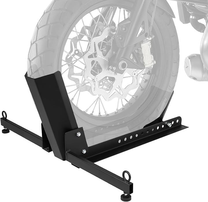 Donext フロントホイールクランプ スタンド バイク 固定スタンド メンテナンススタンド フロントタイヤ 駐車展示スタンド バイクスタンド 15～30インチ対応 調節可能 ブラック(ブラック，  厚