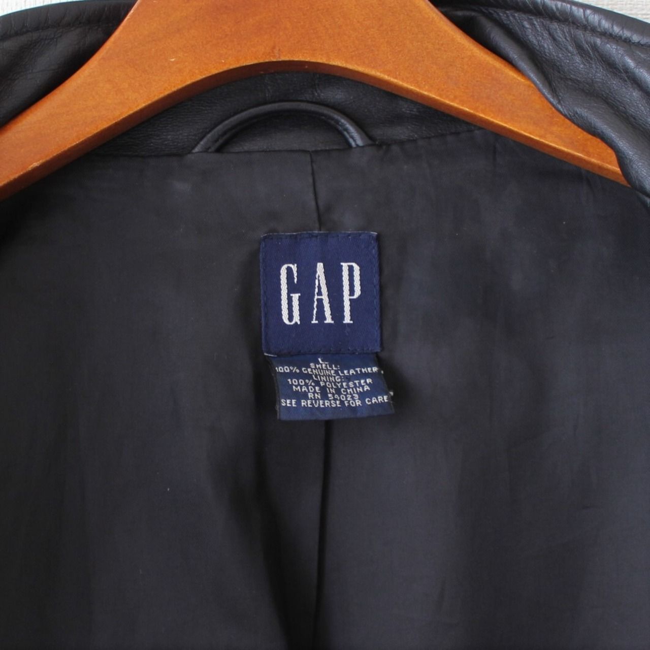 GAP ギャップ 90s レザー シングルライダース ジャケット 黒 L