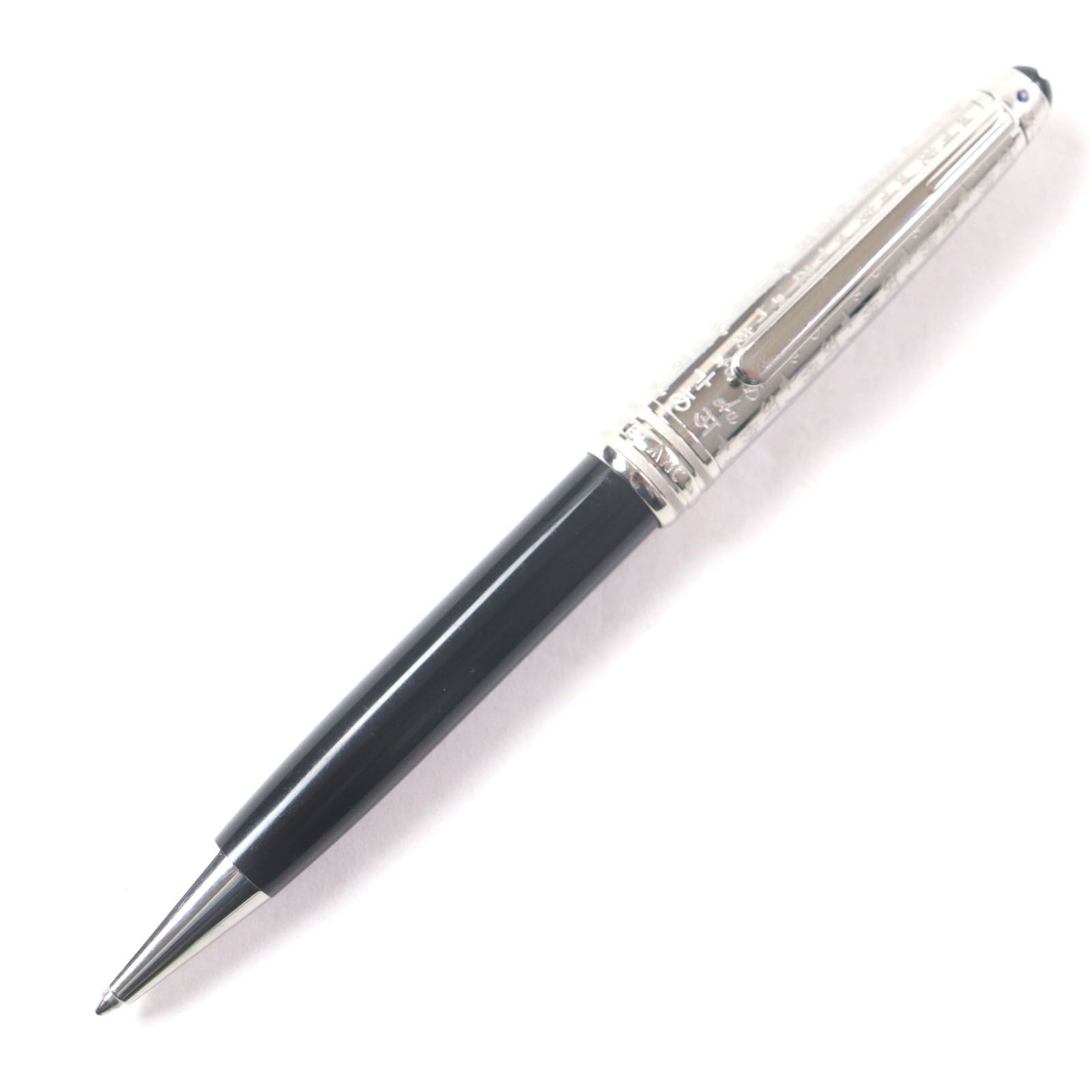 MONTBLANC モンブラン ユニセフエディション 2017 マイスターシュテュック ソリテール 164 ドゥエ ホワイトスター ツイスト式 ボールペン シルバー ブラック ドイツ製 メンズ 筆記 済み