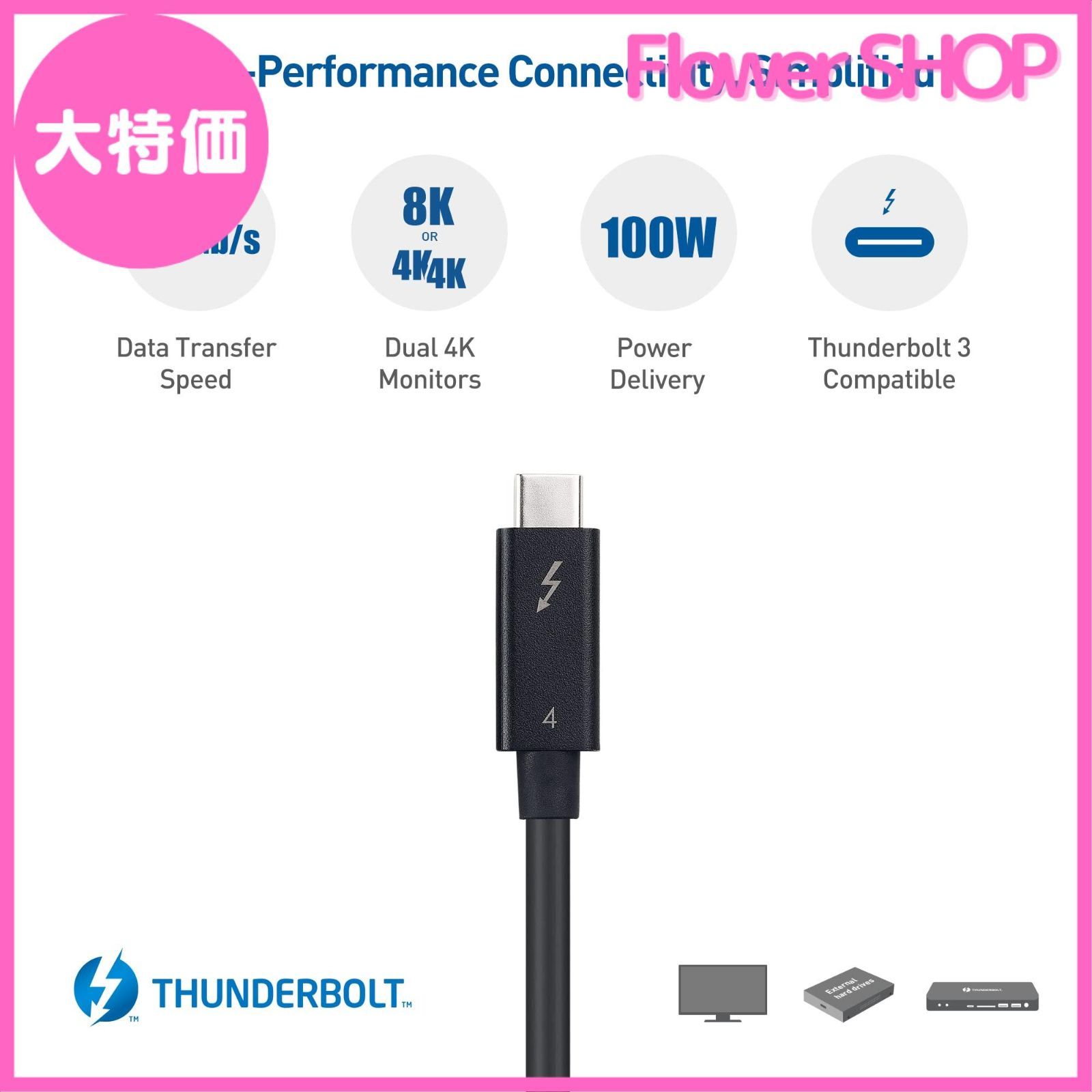 セール中】【Intel Thunderbolt 認証取得】Cable Matters Thunderbolt