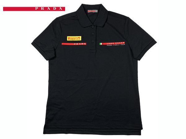 プラダ ポロシャツ PRADA NJ201D NERO ルナロッサ プラダ ピレリ 