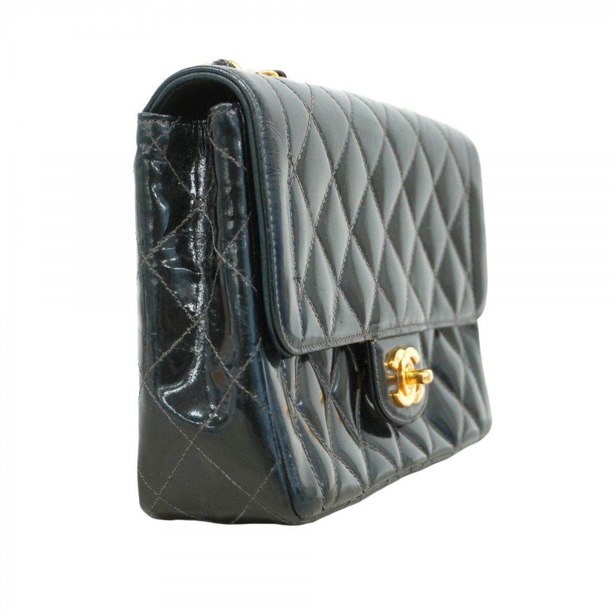 5cd4354】シャネル ショルダーバッグ マトラッセ パテントレザー  