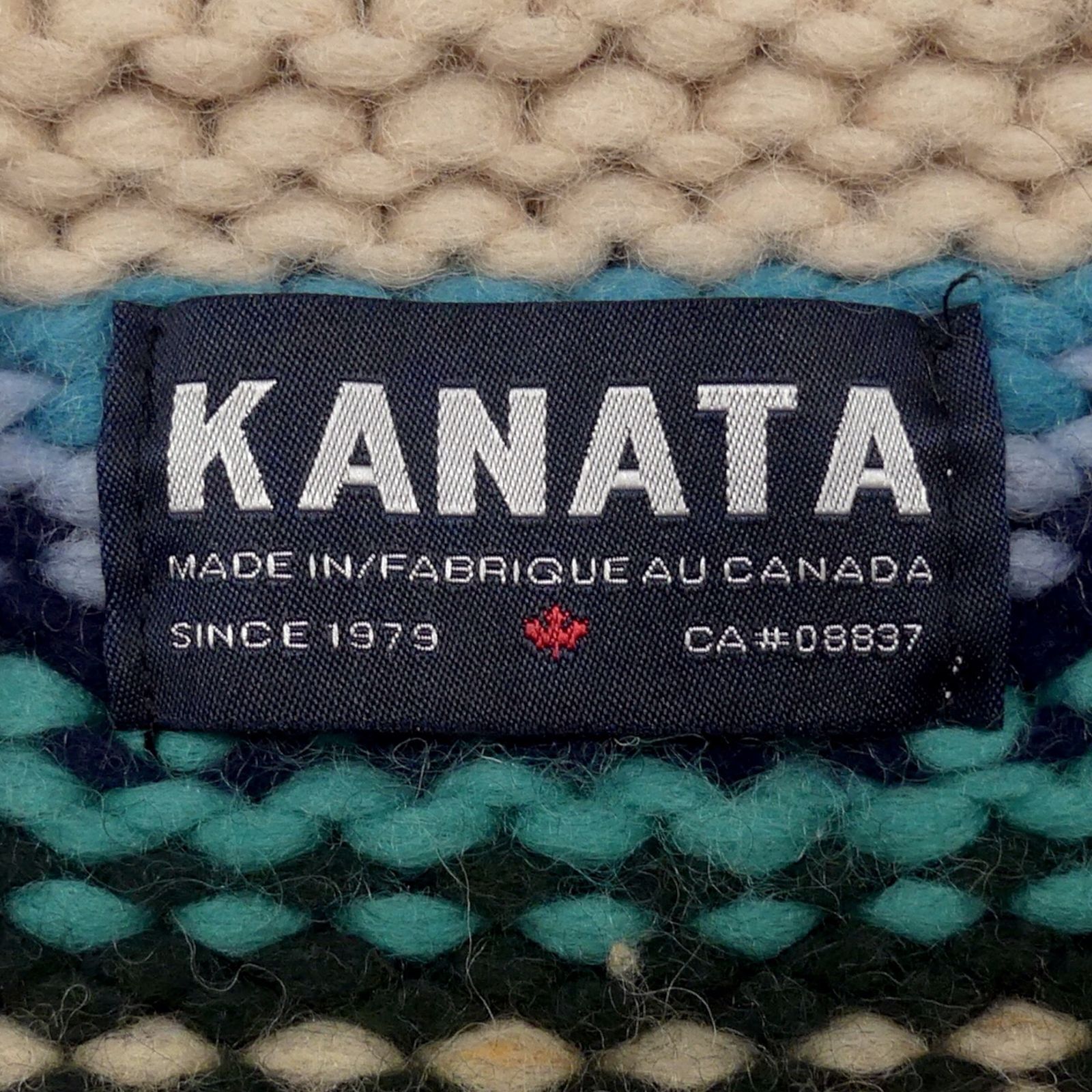 カウチン セーター kanata ニット L カナダ製 カナタ ボーダー マルチ 